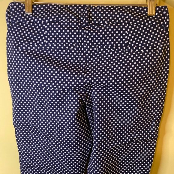 Old Navy White Polka Dot Navy Blue Pixie Stretchy Pants Size 4 - Picture 6 of 8